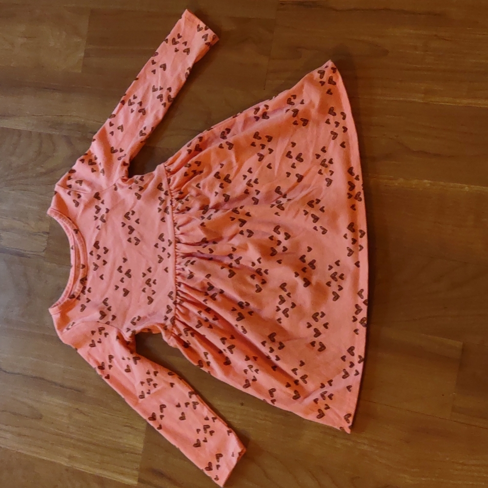 Cat & Jack 4T Pink Heart Long Sleeve Dress